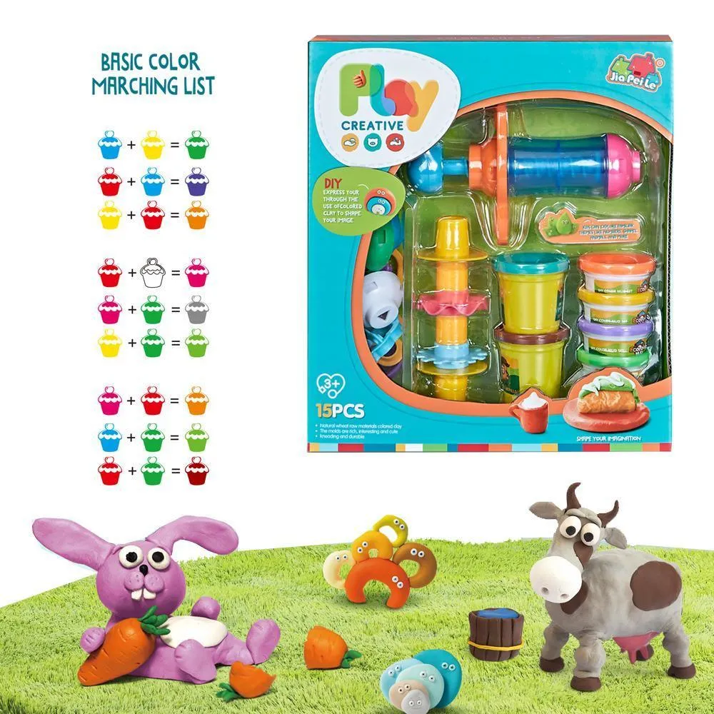 15 Pieces Colored Clay Set