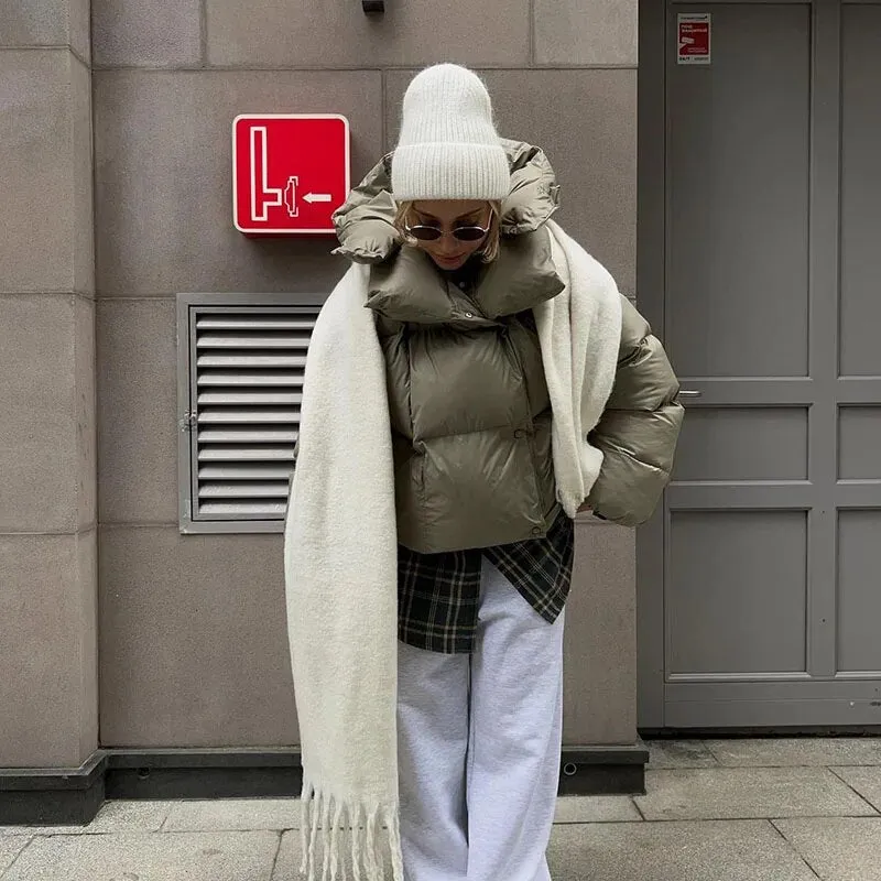 Ashore Shop Female Overcoat Winter Warm Hooded Women's Cotton Coat 2024