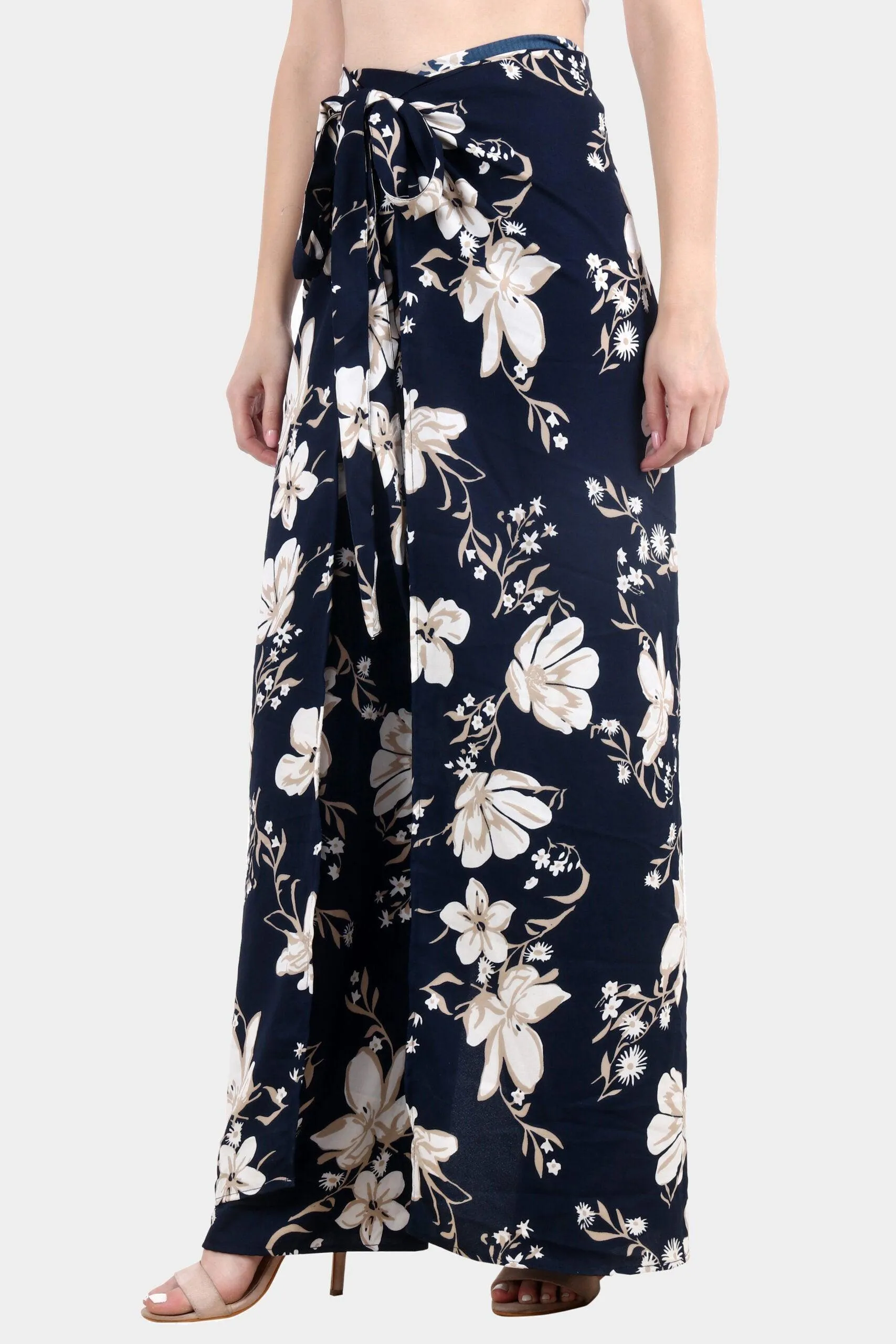 Blue & White Floral Printed Multiwear Jumpsuit/Pant