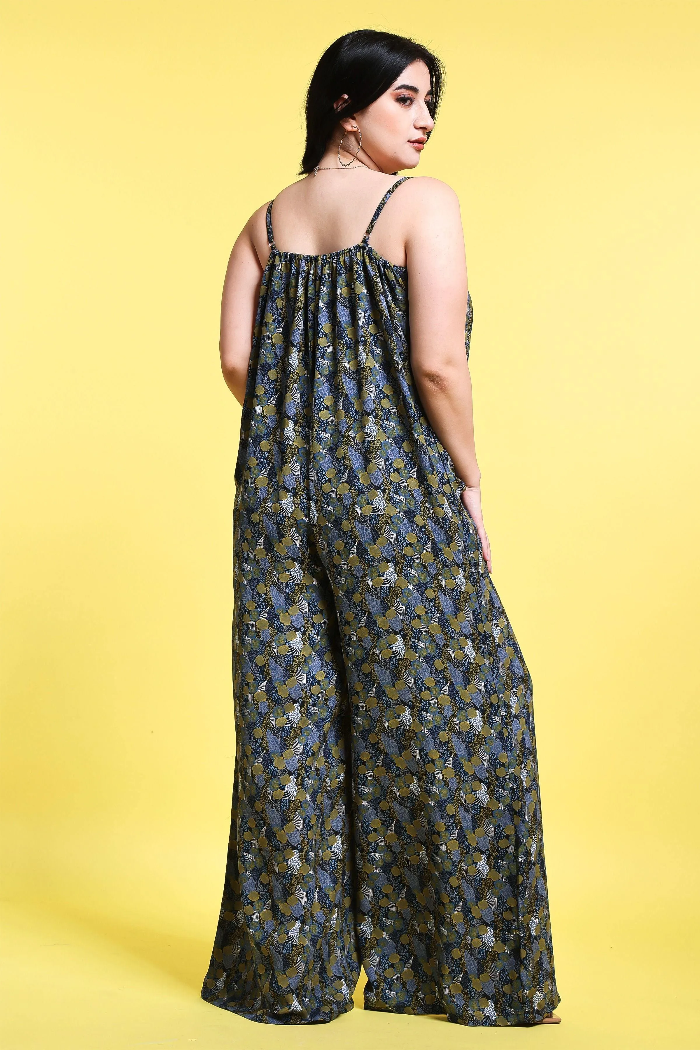 Blue Green Small Multi Printed Jumpsuit