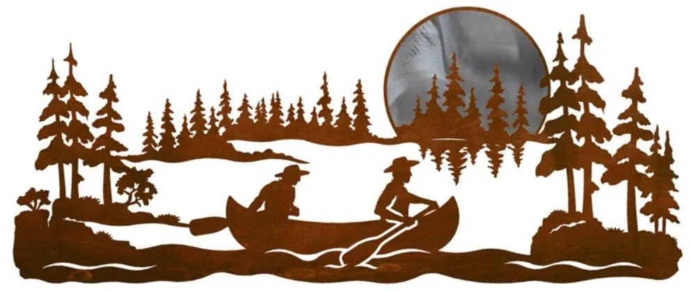 Canoers 42" Wall Art - Burnished