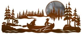 Canoers 42" Wall Art - Burnished