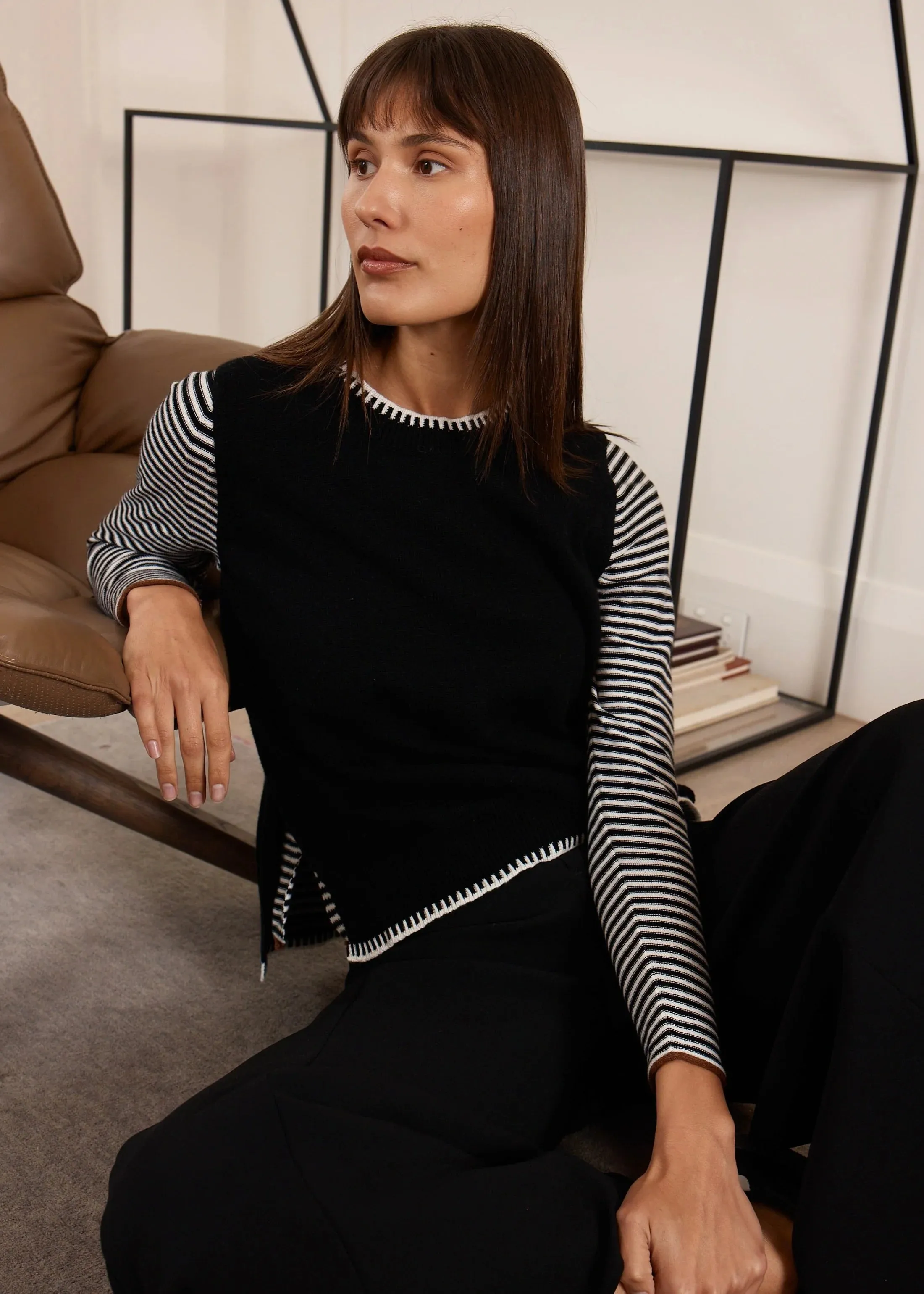 Essential Two Tone Vest / Black