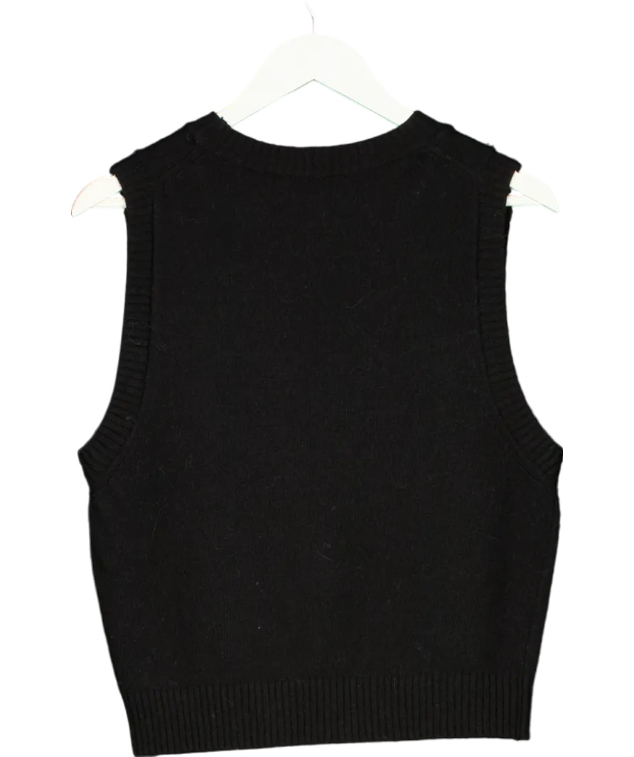 Ganni Black Knitted ‘Have a Nice Day’ Vest UK M
