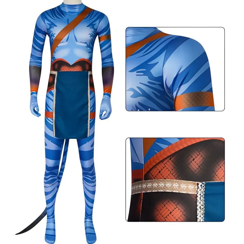 Jake Sully Jumpsuit The Way of Water Na'vi Costume Jake Cosplay Outfit for Boys and Adult