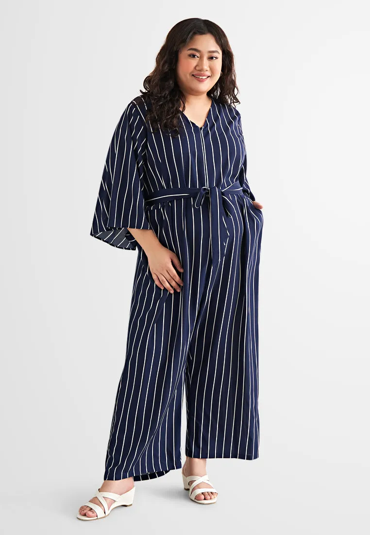 Janice Tie Waist Printed Jumpsuit