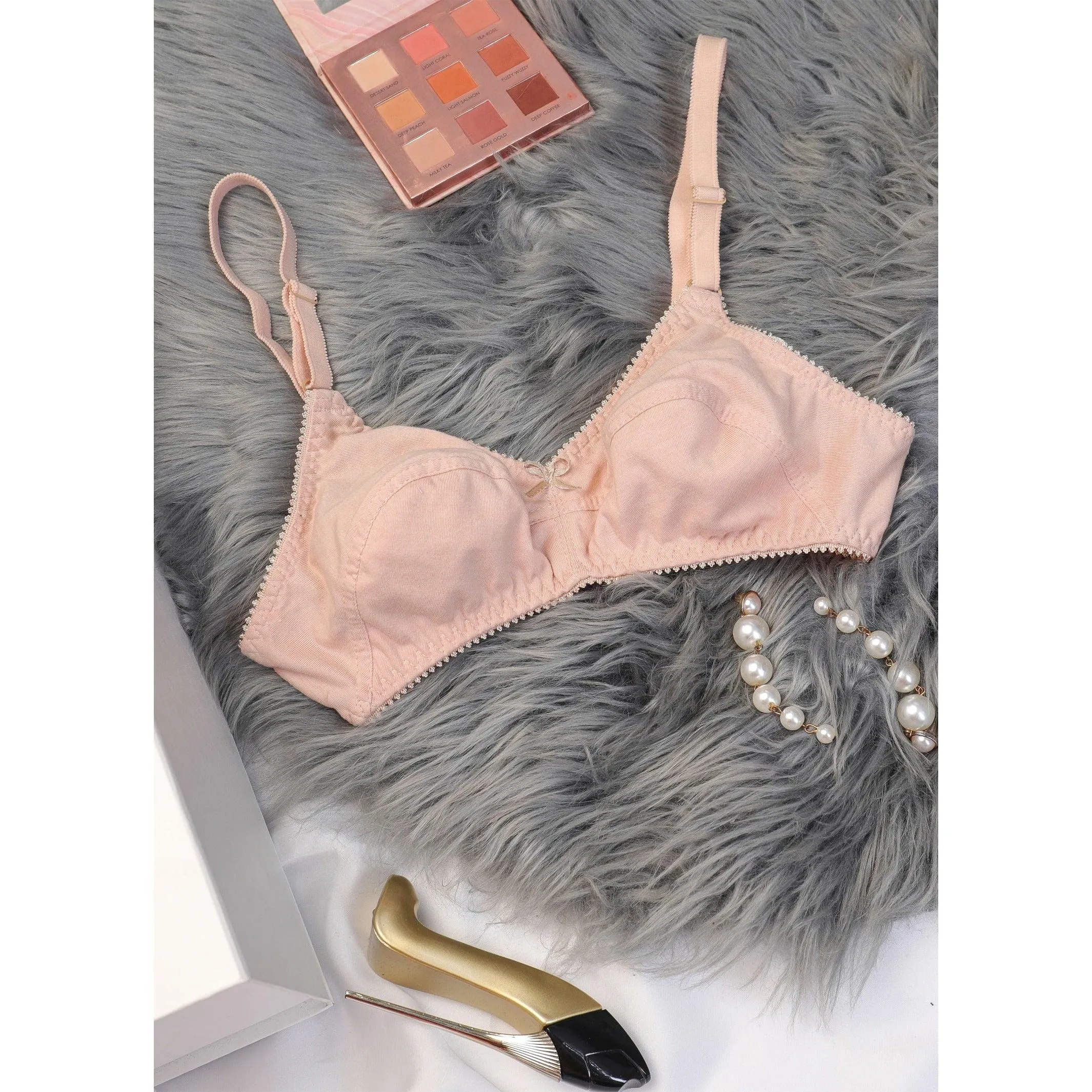 Jasmine - Non Padded Wirefree Knitted Cotton Bra