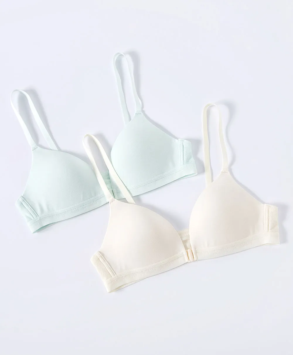 Junior Dream Seashells Teens Girl's Triangle Bralette Front Hook Bra