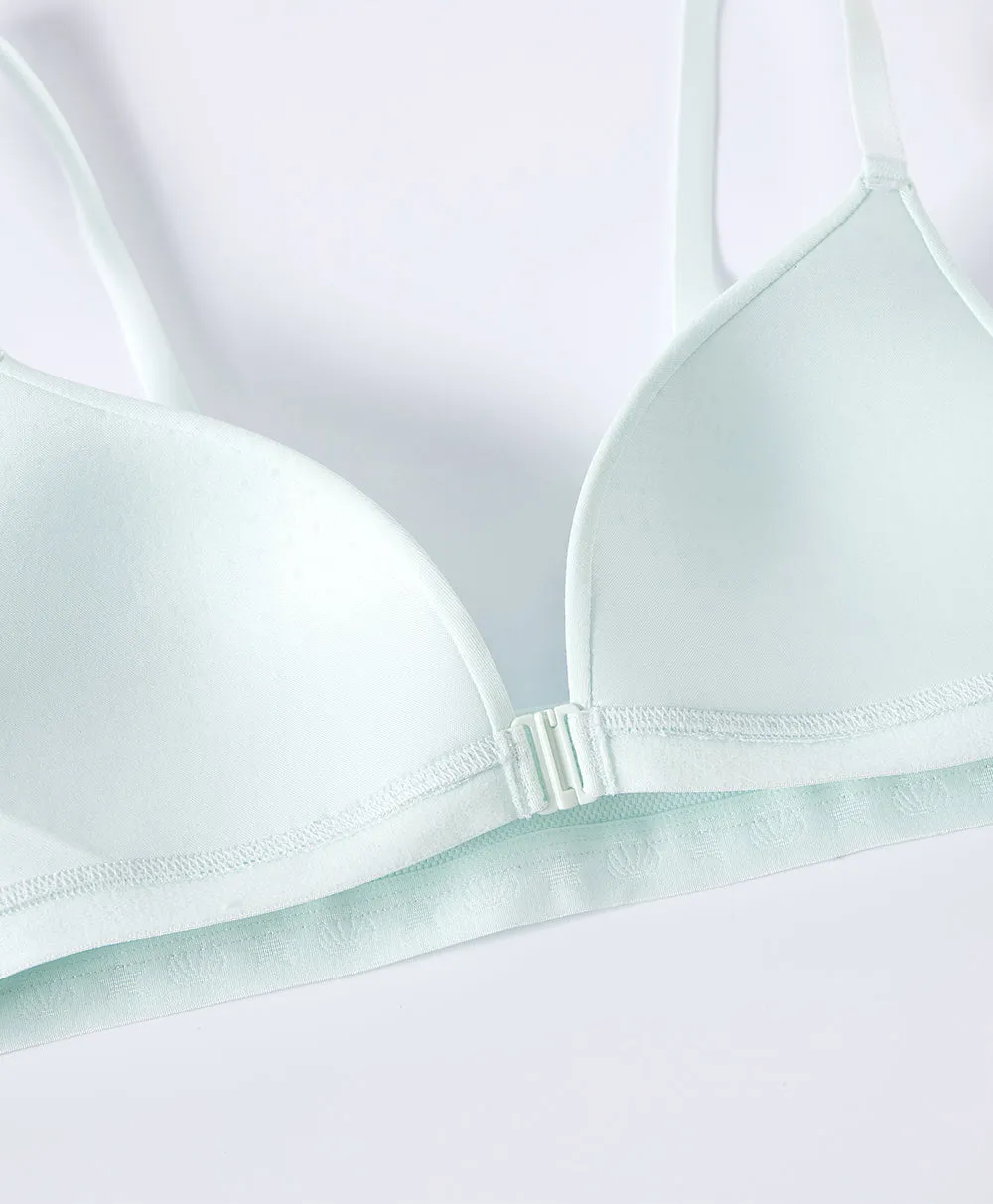 Junior Dream Seashells Teens Girl's Triangle Bralette Front Hook Bra
