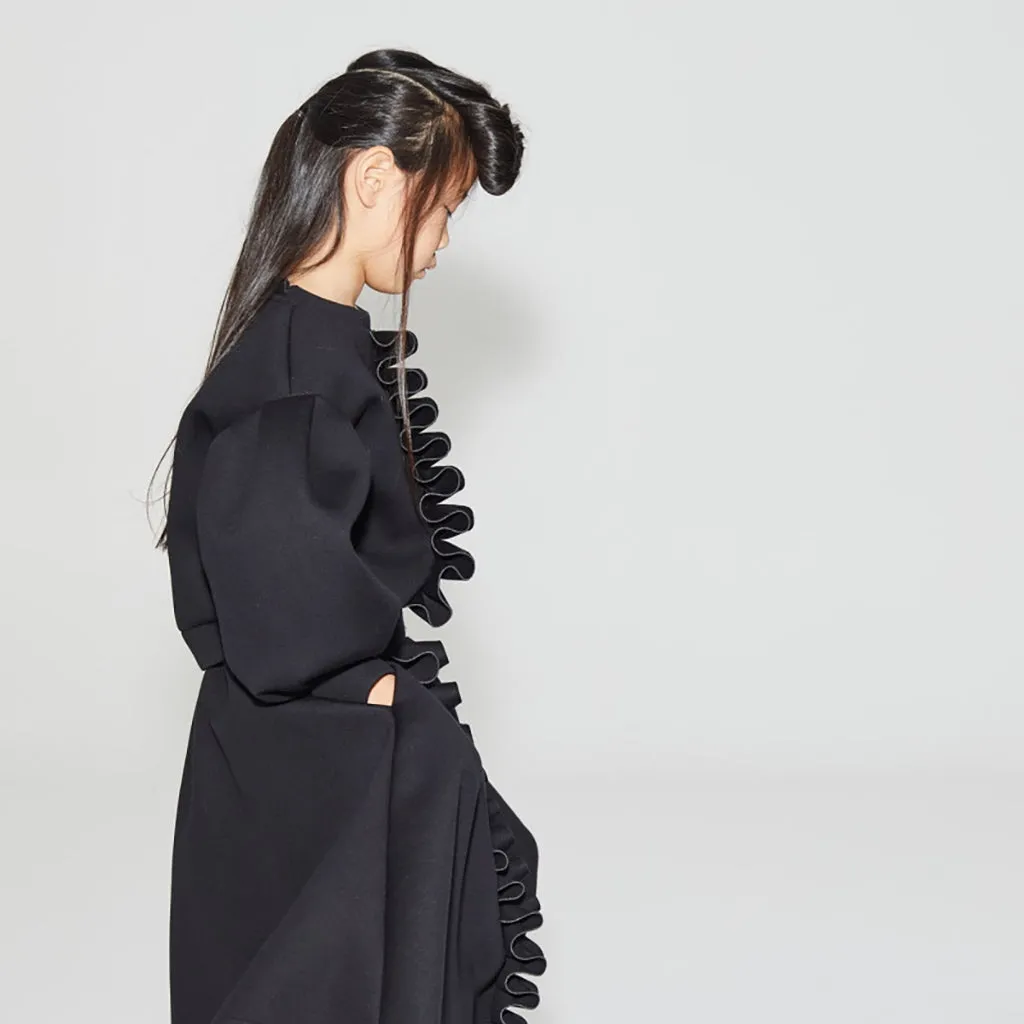 Little Creative Factory Child Neoprene Ruffle Sweatshirt Black