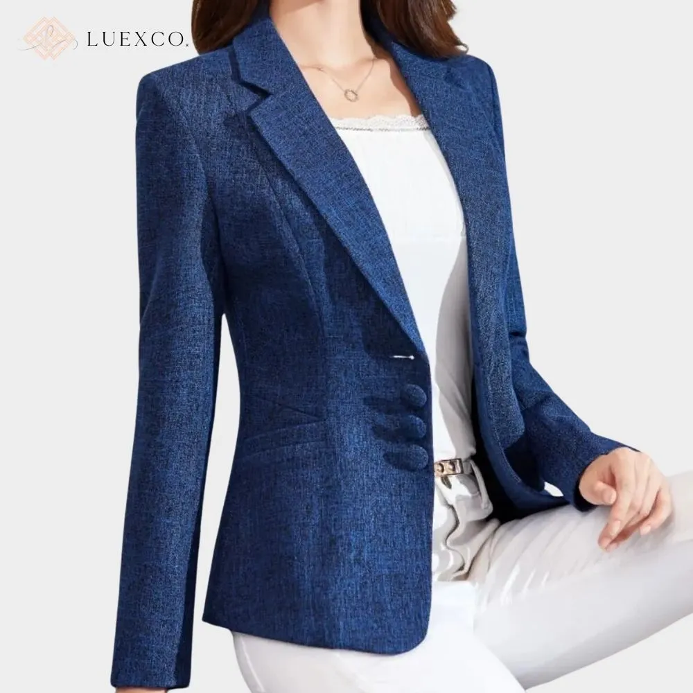 Luexco Women's Blazer Single Breasted Slim Fit Business Coat