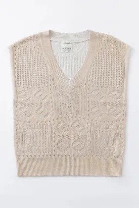 N.263 Open Knit V-Neck Top Gold Foil