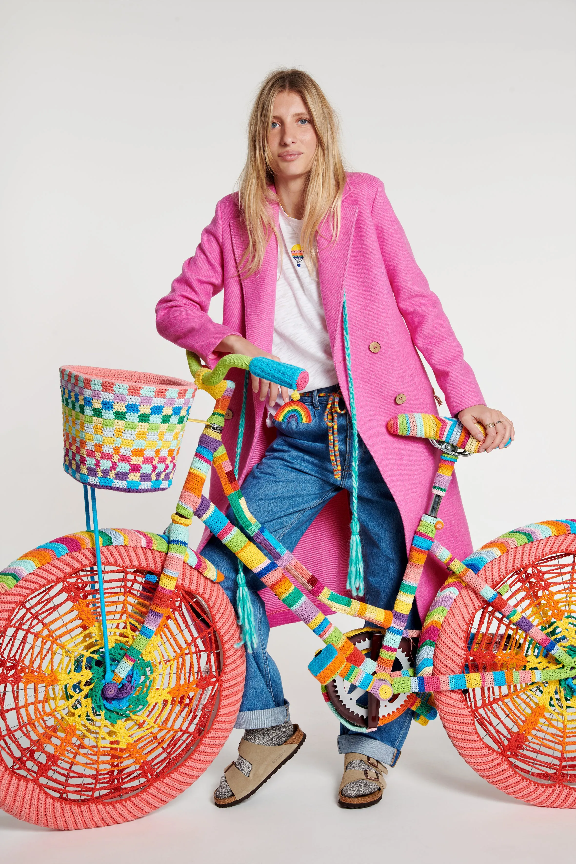 Palm Tree Appliqué Coat