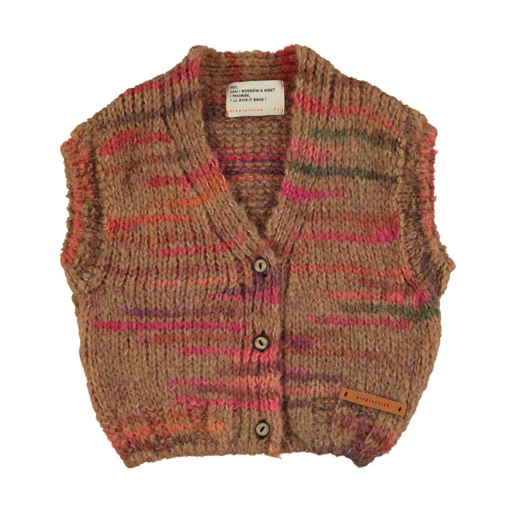 Piupiuchick Knitted waistcoat Multicolor brown