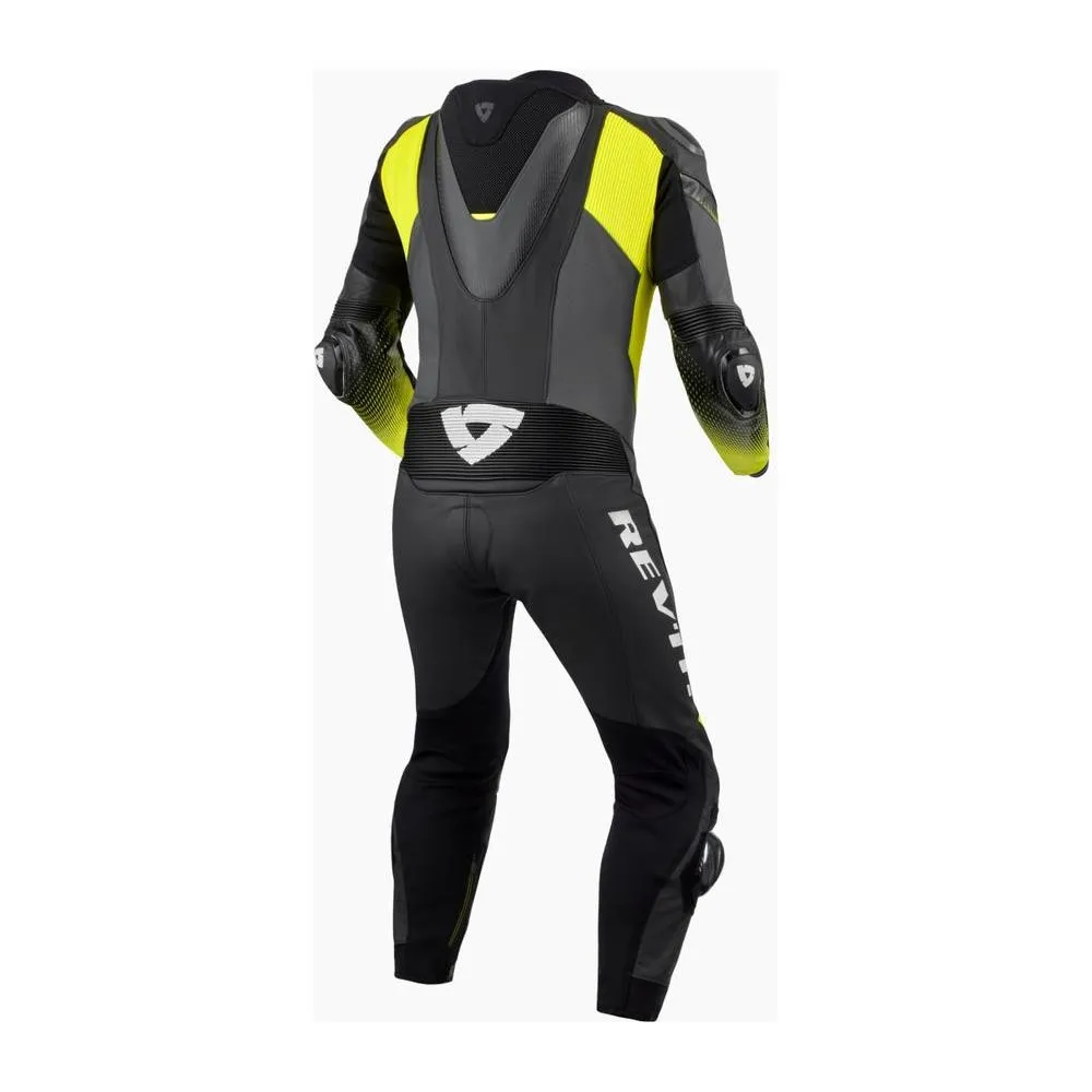Revit Control One Piece Leather Suit Black / Neon Yellow