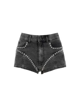 Studded Denim Shorts