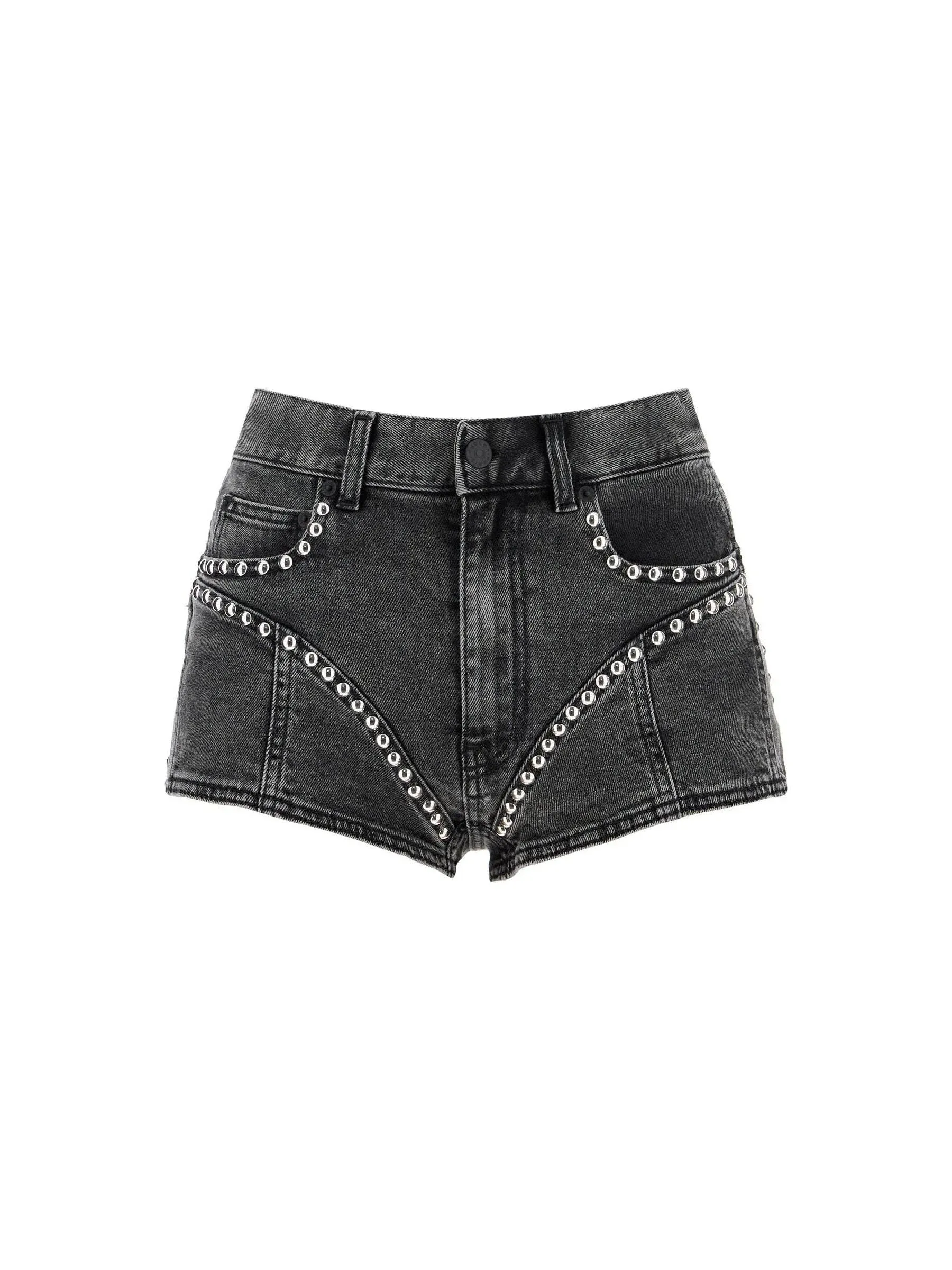 Studded Denim Shorts