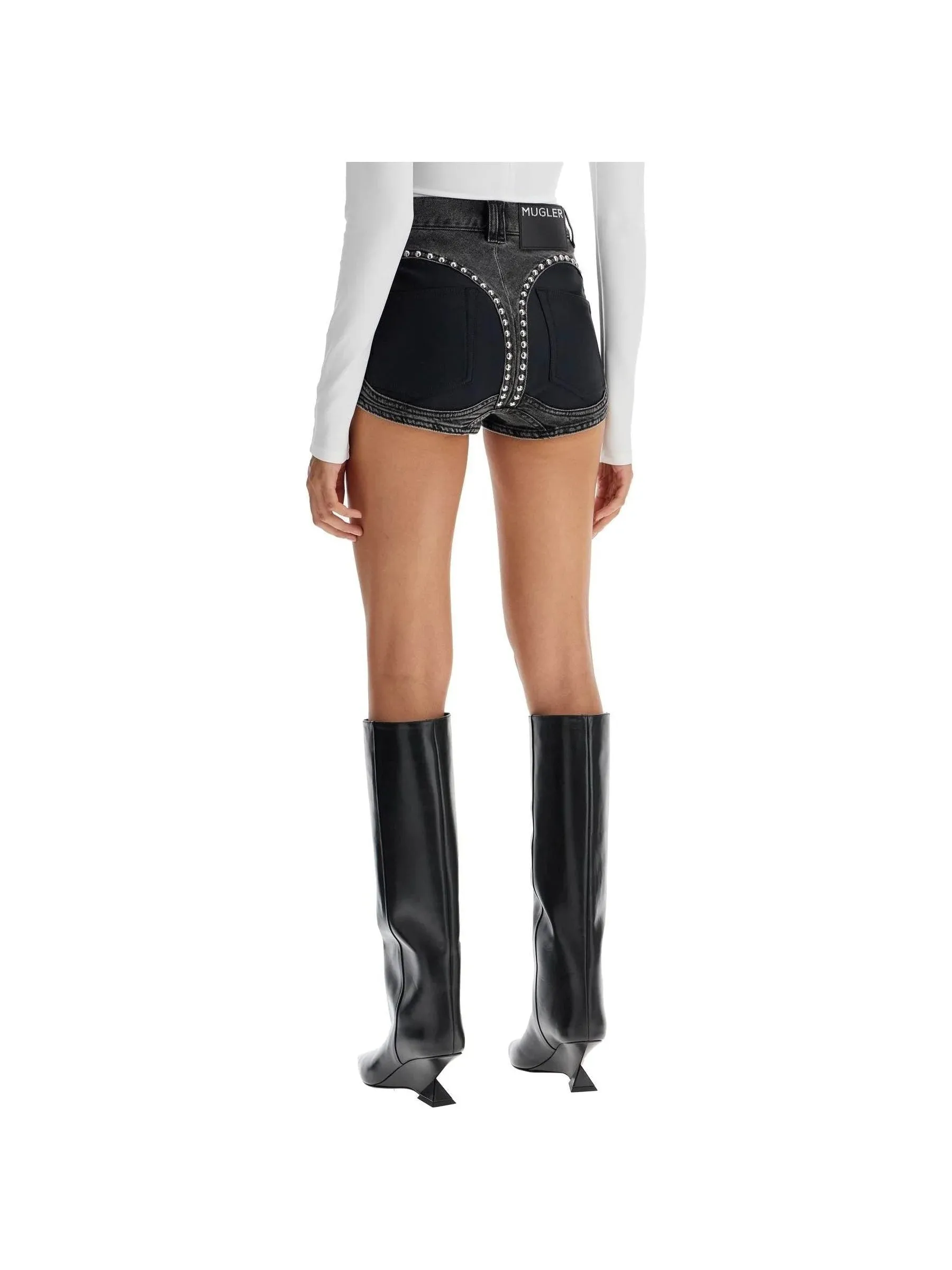 Studded Denim Shorts