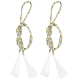 Sunnydaze Indoor/Outdoor Rope Curtain Tiebacks with Tassels