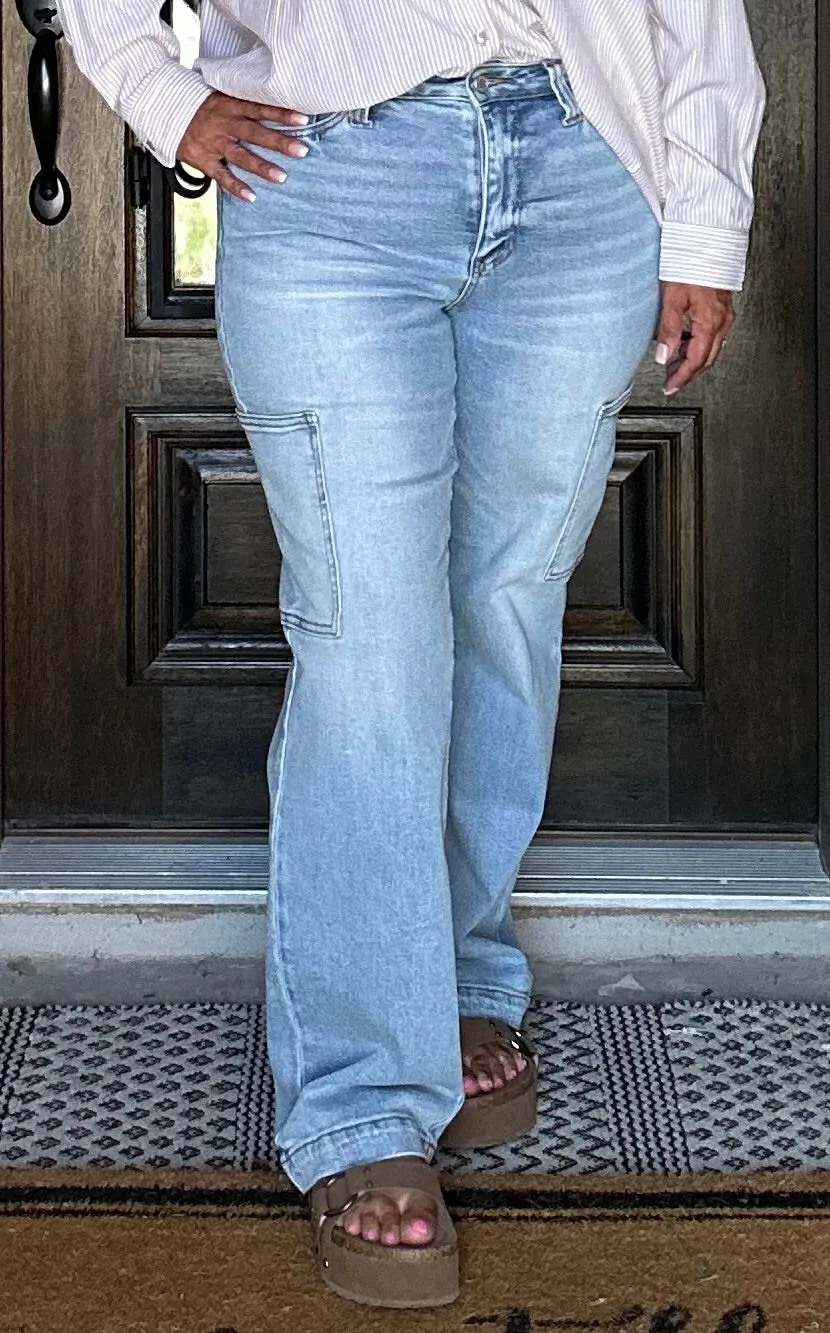 The Jenn High Waisted Judy Blue Cargo Jeans