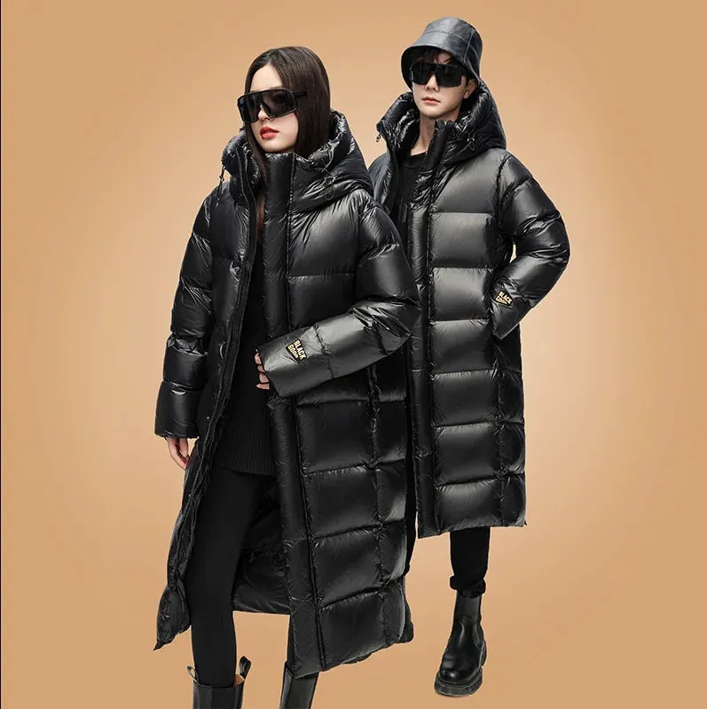 Thick Long Hooded Goose & Duck Down Unisex Outwear
