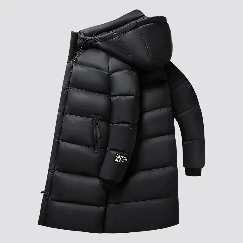Thick Long Hooded Goose & Duck Down Unisex Outwear