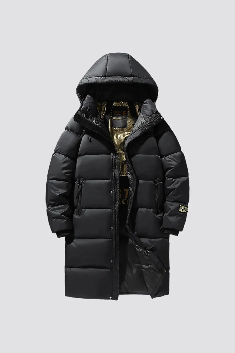 Thick Long Hooded Goose & Duck Down Unisex Outwear