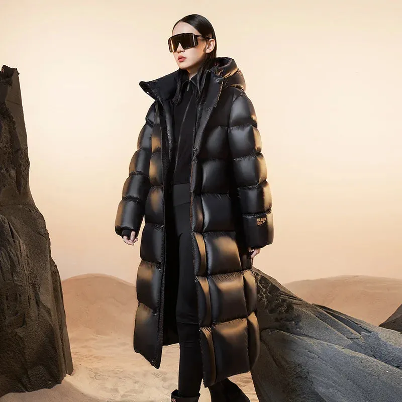 Thick Long Hooded Goose & Duck Down Unisex Outwear