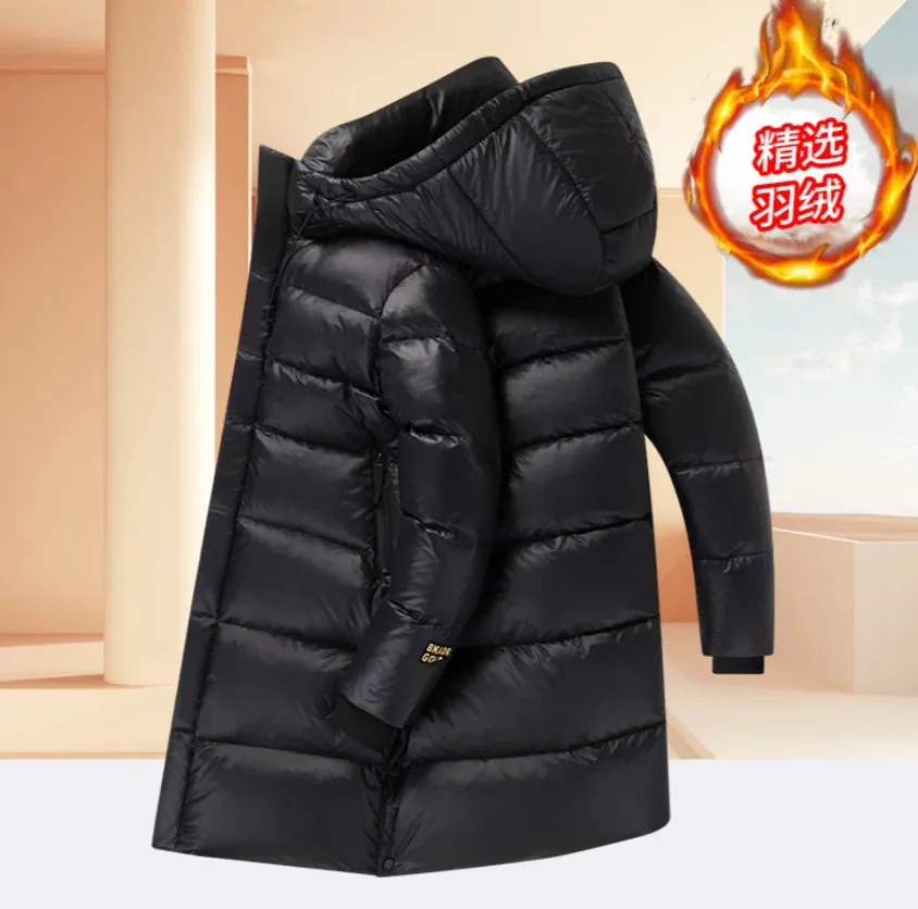 Thick Long Hooded Goose & Duck Down Unisex Outwear