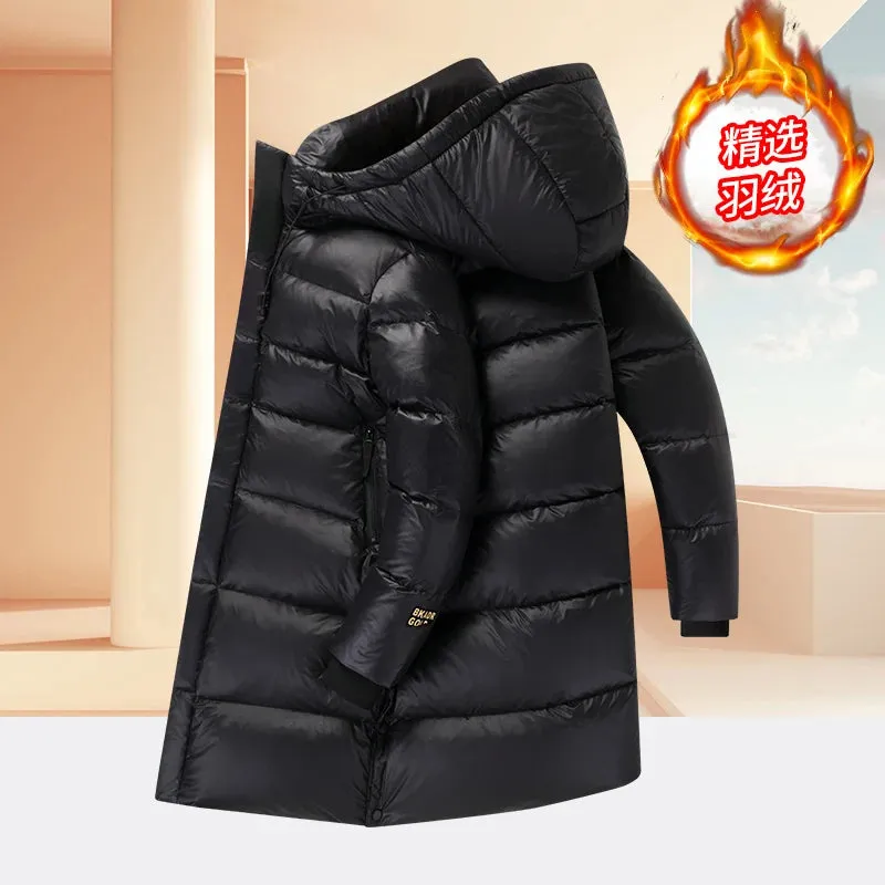 Thick Long Hooded Goose & Duck Down Unisex Outwear