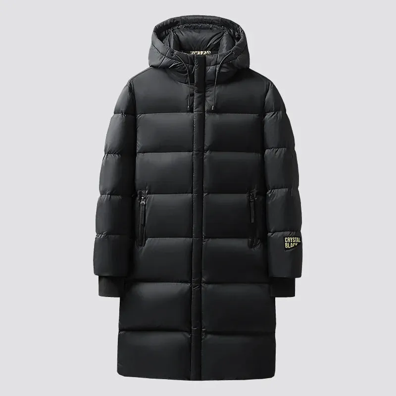 Thick Long Hooded Goose & Duck Down Unisex Outwear