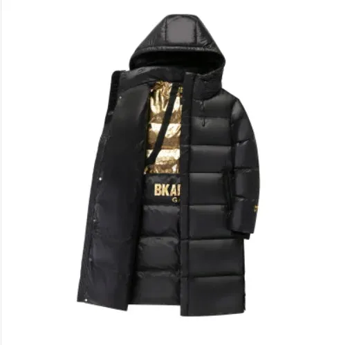 Thick Long Hooded Goose & Duck Down Unisex Outwear
