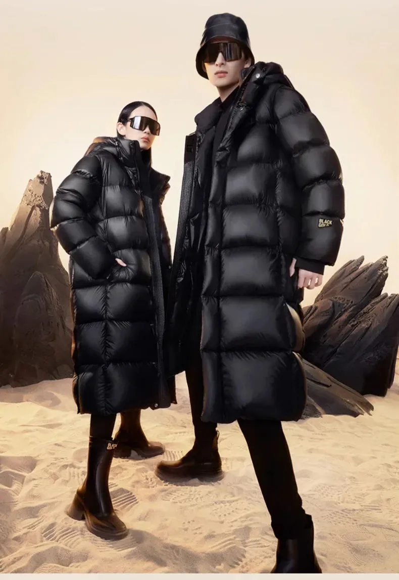 Thick Long Hooded Goose & Duck Down Unisex Outwear