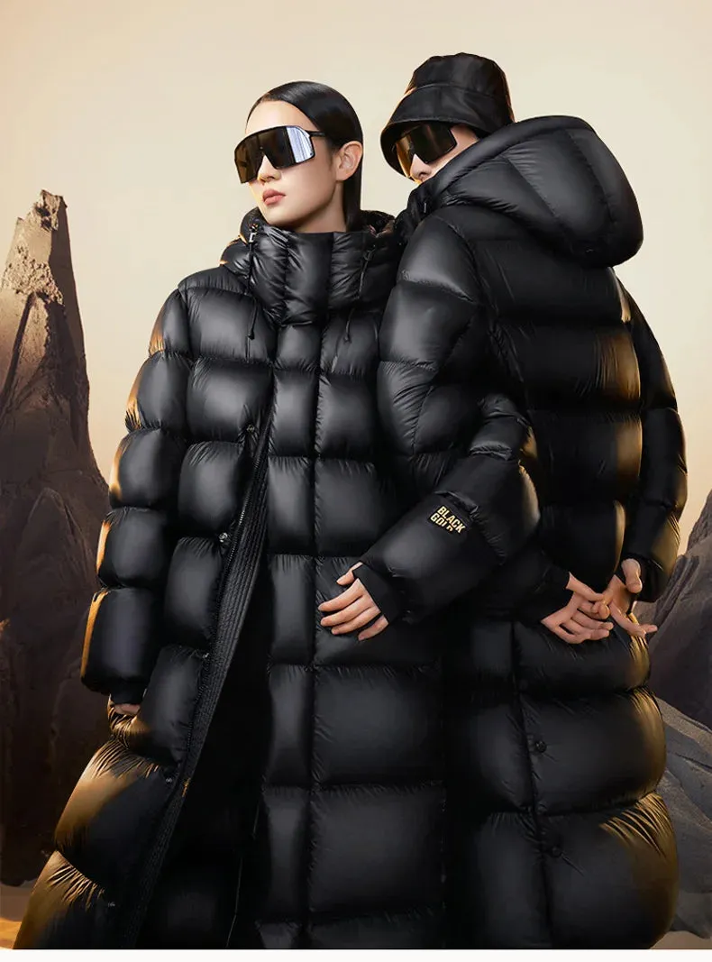 Thick Long Hooded Goose & Duck Down Unisex Outwear