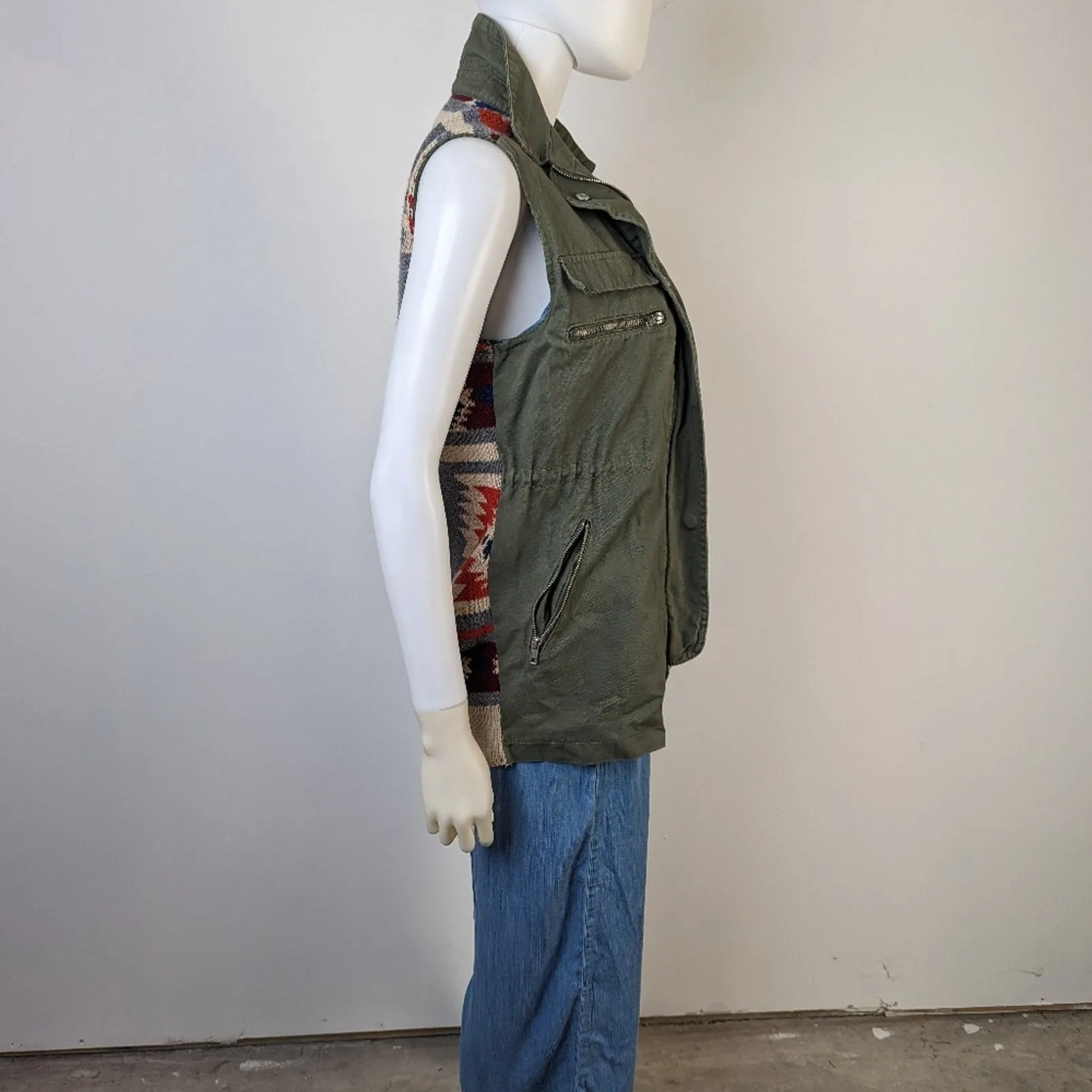Thread & Supply Olive Green Utility Vest - XS