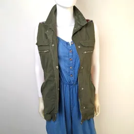 Thread & Supply Olive Green Utility Vest - XS