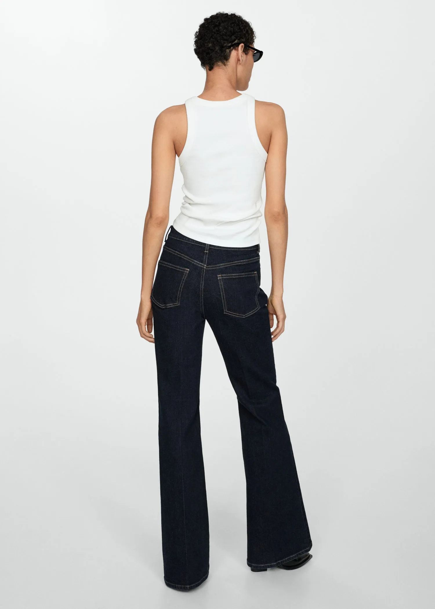 Violet high-rise flared jeans - Open Blue