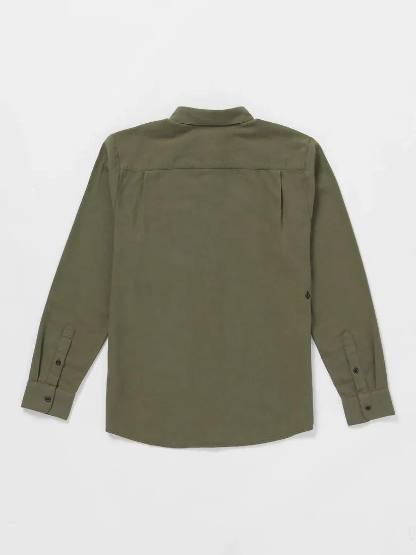 Volcom Men's Caden Solid Shirt Wintermoss A0532408_WMS