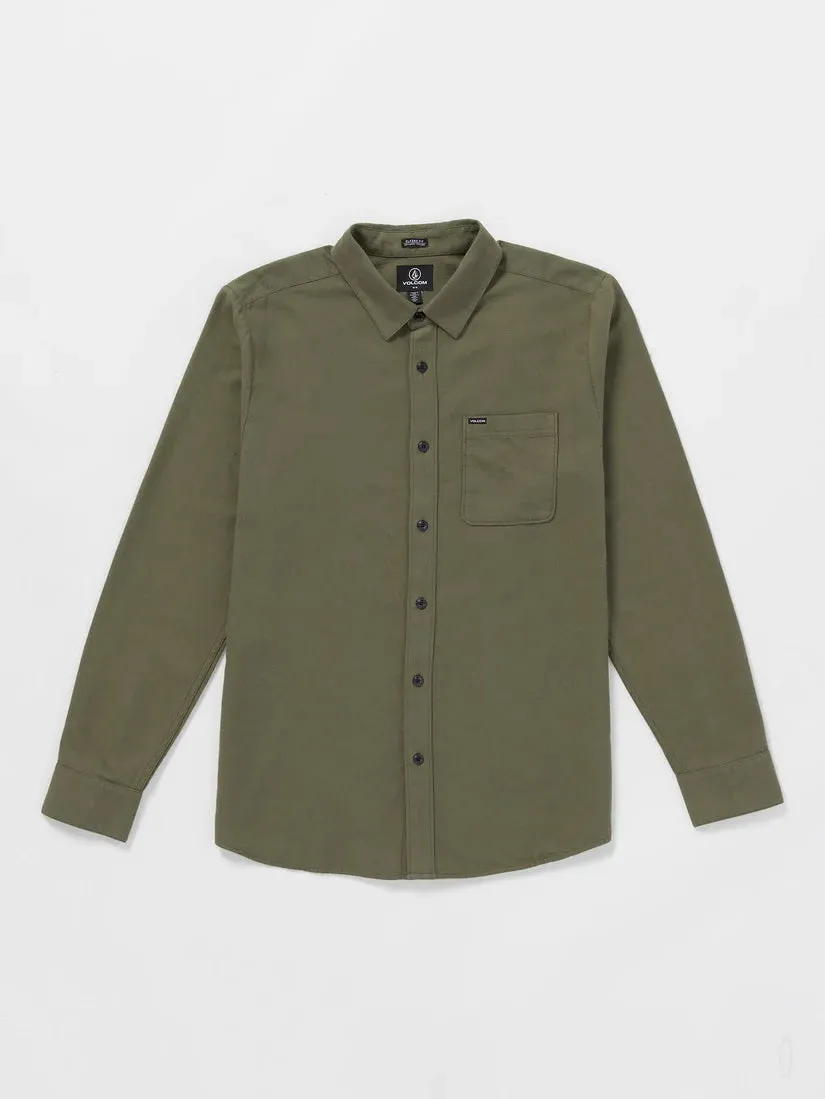 Volcom Men's Caden Solid Shirt Wintermoss A0532408_WMS